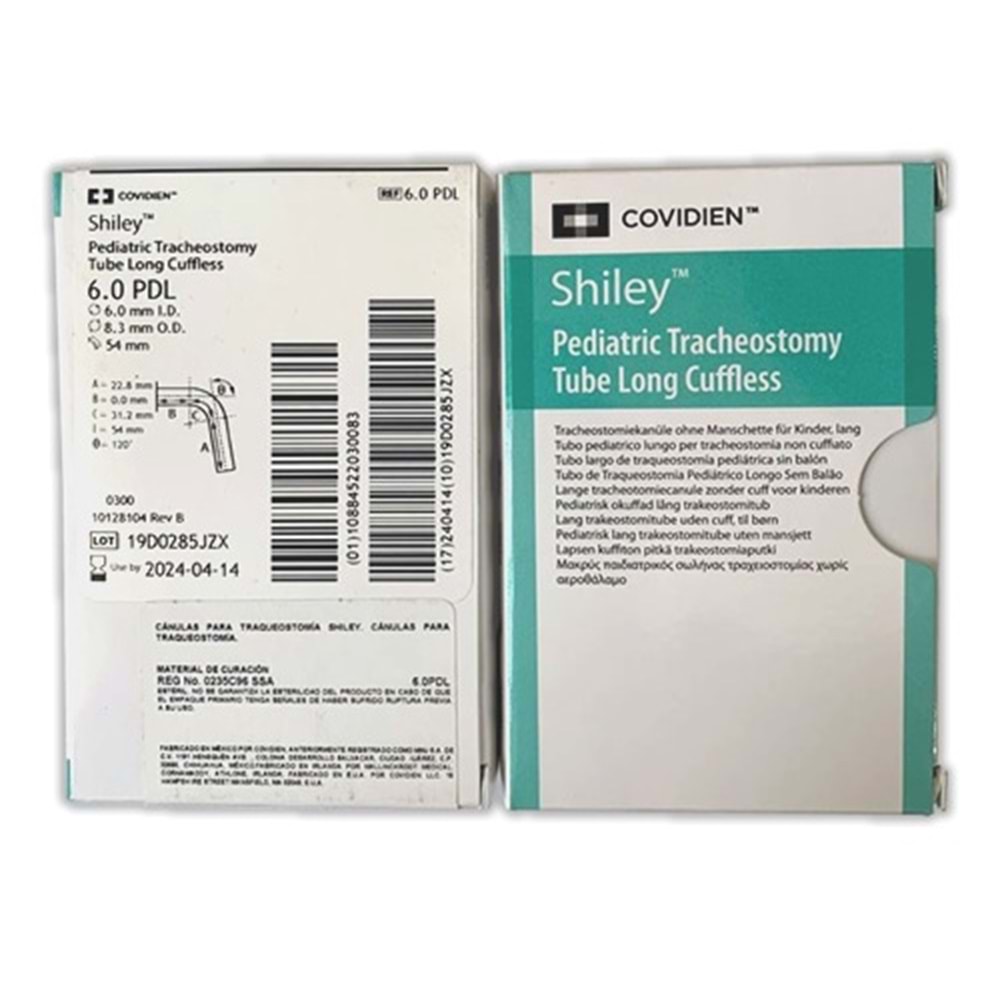 6.0 PDL 6.0MM PAED LGE UNCUFF TRACH CANN -