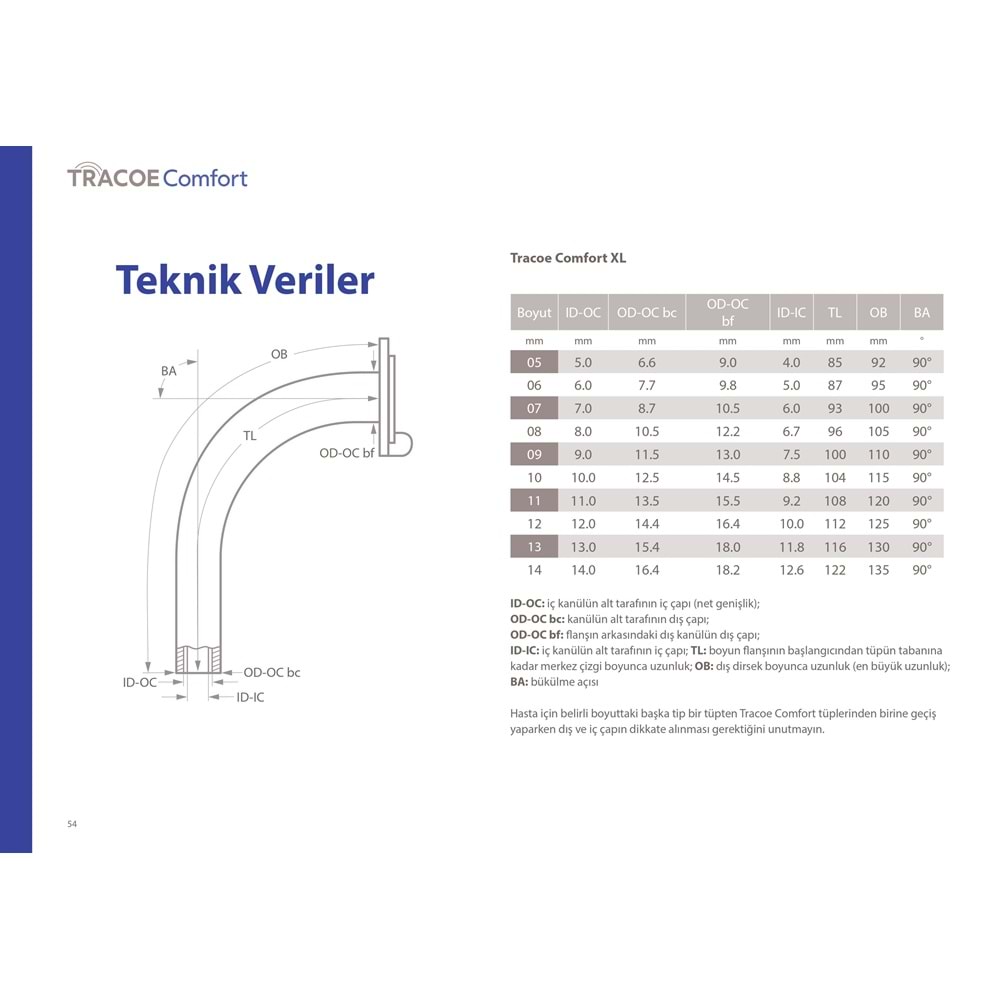 TRACOE COMFORT XL DÖNER VALFLİ KONUŞMA KANÜLÜ + 15MM KONNEKTÖRLÜ İÇ KANÜL EXTRA DİSTAL UZUN NO:8