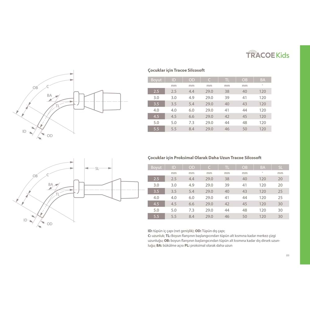 TRACOE KİDS SİLCOSOFT KAFSIZ BEBEK VE ÇOCUK SİLİKON TRAKEOSTOMİ KANÜLÜ NO:3.5