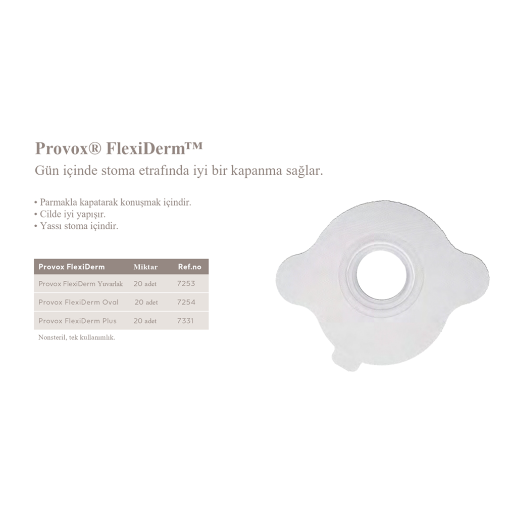 PROVOX ADHESİVE FLEXİDERM OVAL (1 KUTU 20 ADET)