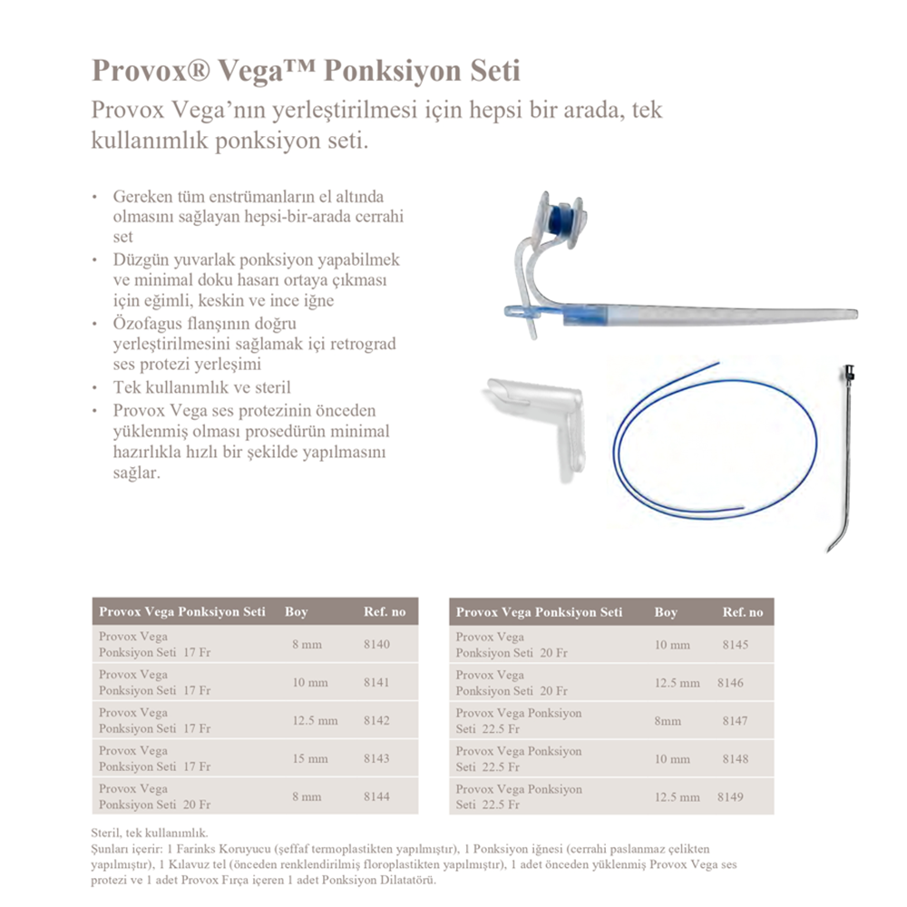 PROVOX VEGA PUNCTURE SET 22.5FR 8MM